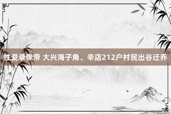 性爱录像带 大兴海子角、辛店212户村民出谷迁乔