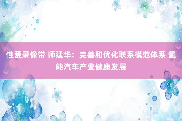 性爱录像带 师建华：完善和优化联系模范体系 氢能汽车产业健康发展