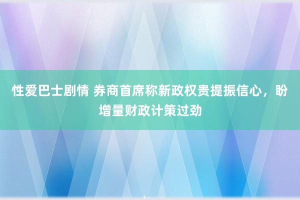 性爱巴士剧情 券商首席称新政权贵提振信心，盼增量财政计策过劲