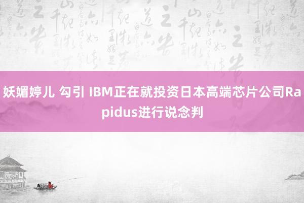 妖媚婷儿 勾引 IBM正在就投资日本高端芯片公司Rapidus进行说念判