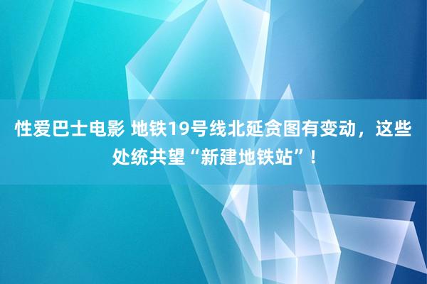 性爱巴士电影 地铁19号线北延贪图有变动，这些处统共望“新建地铁站”！