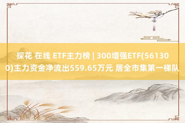 探花 在线 ETF主力榜 | 300增强ETF(561300)主力资金净流出559.65万元 居全市集第一梯队