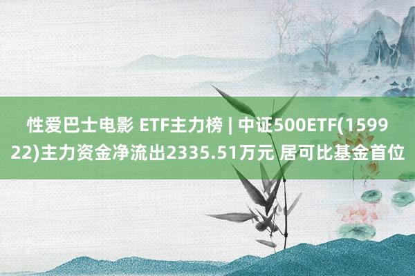 性爱巴士电影 ETF主力榜 | 中证500ETF(159922)主力资金净流出2335.51万元 居可比基金首位