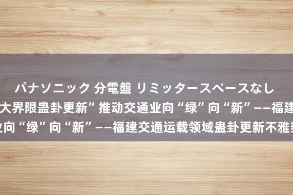 パナソニック 分電盤 リミッタースペースなし 露出・半埋込両用形 “大界限蛊卦更新”推动交通业向“绿”向“新”——福建交通运载领域蛊卦更新不雅察