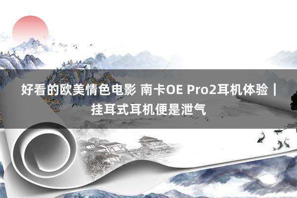 好看的欧美情色电影 南卡OE Pro2耳机体验｜挂耳式耳机便是泄气