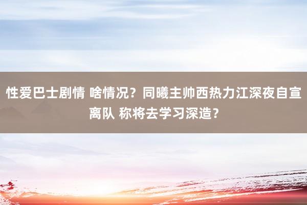 性爱巴士剧情 啥情况？同曦主帅西热力江深夜自宣离队 称将去学习深造？