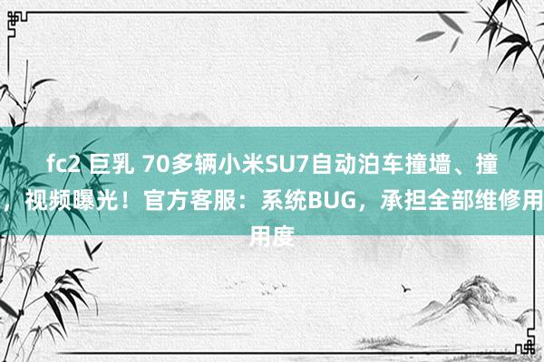 fc2 巨乳 70多辆小米SU7自动泊车撞墙、撞柱，视频曝光！官方客服：系统BUG，承担全部维修用度