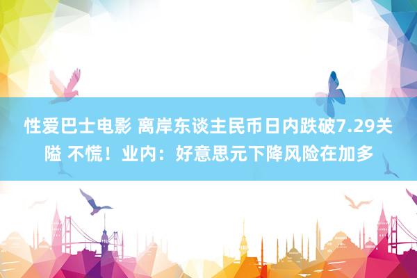 性爱巴士电影 离岸东谈主民币日内跌破7.29关隘 不慌！业内：好意思元下降风险在加多