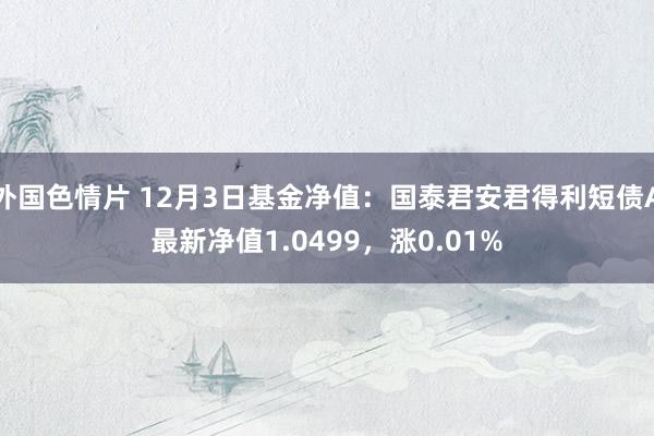 外国色情片 12月3日基金净值：国泰君安君得利短债A最新净值1.0499，涨0.01%