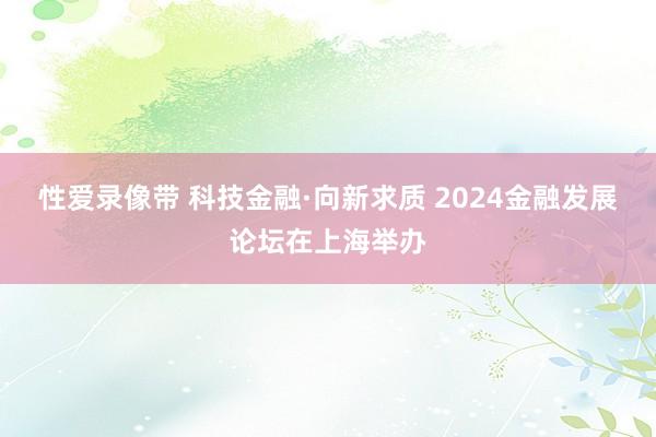 性爱录像带 科技金融·向新求质 2024金融发展论坛在上海举办