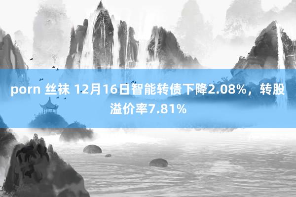 porn 丝袜 12月16日智能转债下降2.08%，转股溢价率7.81%