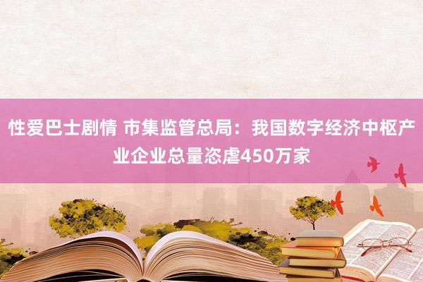 性爱巴士剧情 市集监管总局：我国数字经济中枢产业企业总量恣虐450万家