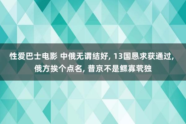 性爱巴士电影 中俄无谓结好， 13国恳求获通过， 俄方挨个点名， 普京不是鳏寡茕独