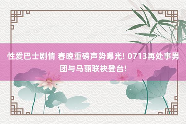 性爱巴士剧情 春晚重磅声势曝光! 0713再处事男团与马丽联袂登台!