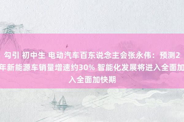 勾引 初中生 电动汽车百东说念主会张永伟：预测2025年新能源车销量增速约30% 智能化发展将进入全面加快期