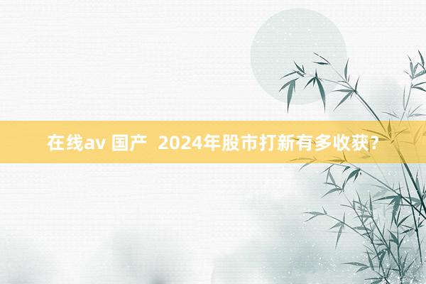 在线av 国产  2024年股市打新有多收获？