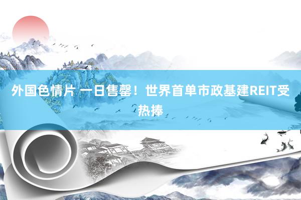 外国色情片 一日售罄！世界首单市政基建REIT受热捧