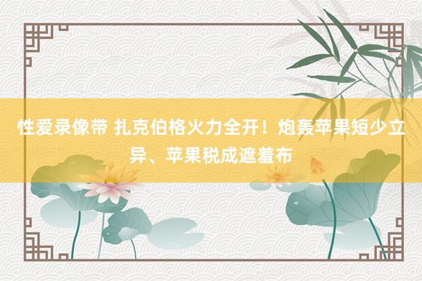 性爱录像带 扎克伯格火力全开！炮轰苹果短少立异、苹果税成遮羞布