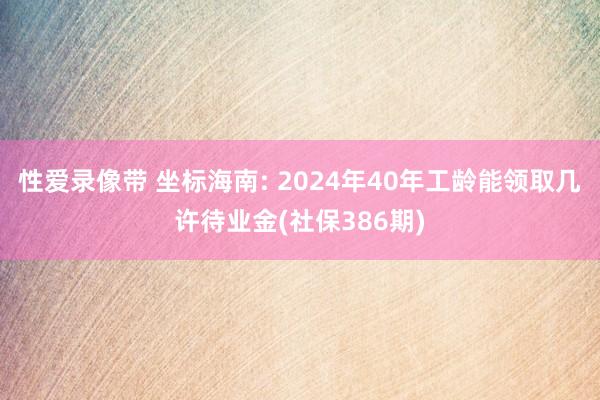 性爱录像带 坐标海南: 2024年40年工龄能领取几许待业金(社保386期)