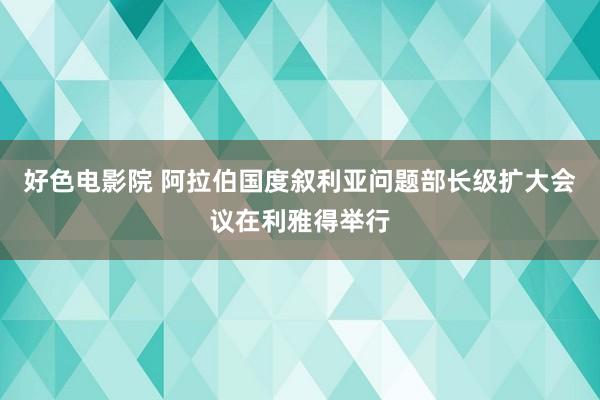 好色电影院 阿拉伯国度叙利亚问题部长级扩大会议在利雅得举行