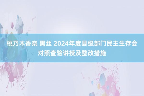 桃乃木香奈 黑丝 2024年度县级部门民主生存会对照查验讲授及整改措施